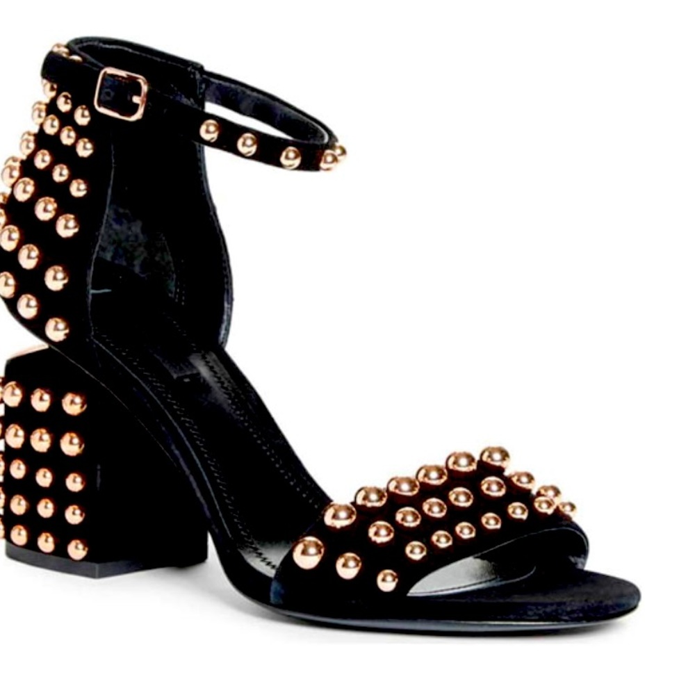 Alexander Wang “Abby” Rose Gold Stud Block Heel Shoes - Size 37